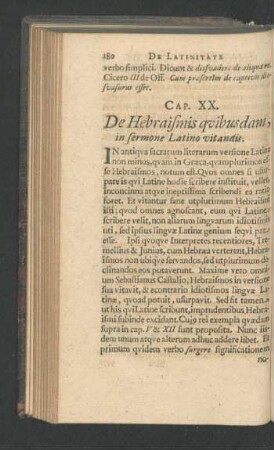 Cap. XX. De Hebraisimis quibusdam, in sermone Latino vitandis.