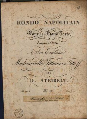 Rondo napolitain : pour le piano-forté