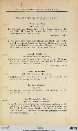Gemälde Alter Meister (Nr. 1-42)