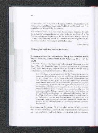 Philosophie und Sozialwissenschaften.