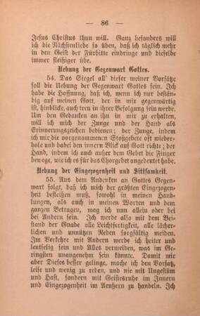 Uebung der Gegenwart Gottes.