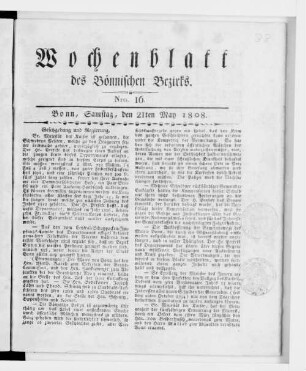 Wochenblatt des Bönnischen Bezirks