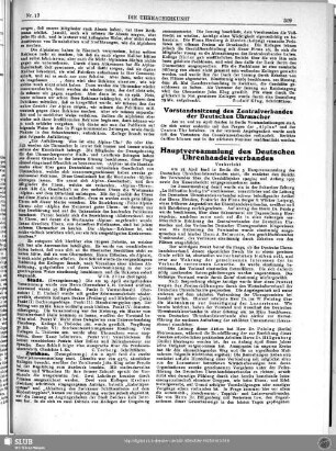 Vorstandssitzung des Zentralverbandes der deutschen Uhrmacher