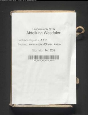 Rechnung der Kommende Mülheim.