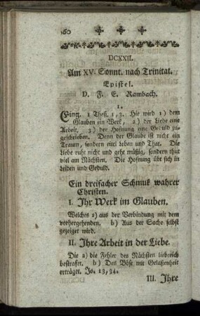 DCXXII. Am XV. Sonnt. nach Trinitatis. Epistel.