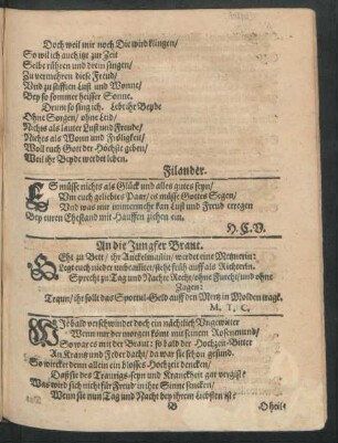 An die Jungfer Braut.