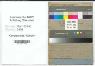 Entnazifizierung Wilhelm Kampsmeier , geb. 18.03.1889 (Postbeamter)