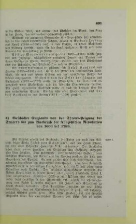 4) Geschichte Englands von der Thronbesteigung der Stuart's bis zum Ausbruch der französischen Revolution von 1603 bis 1789