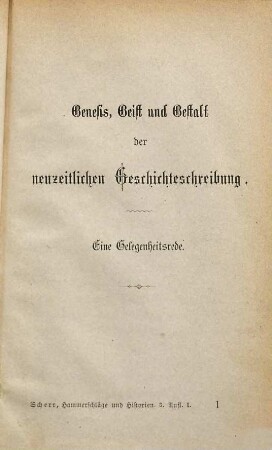 Hammerschläge und Historien, 1