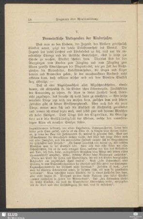 V. Vermeintliche Untugenden der Kinderjahre