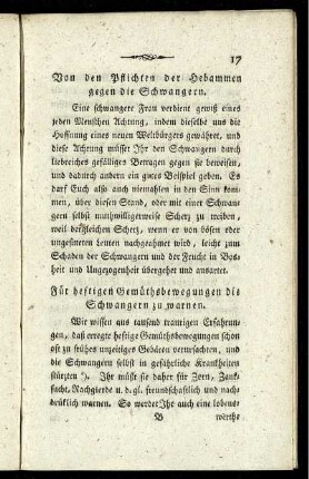 Für heftigen Gemüthsbewegungen die Schwangern zu warnen.