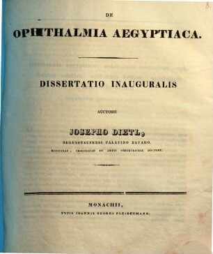 De ophthalmia Aegyptiaca : dissertatio inauguralis