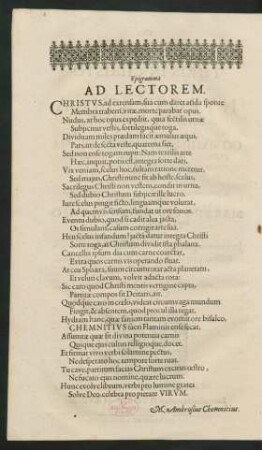 Epigramma Ad Lectorem.
