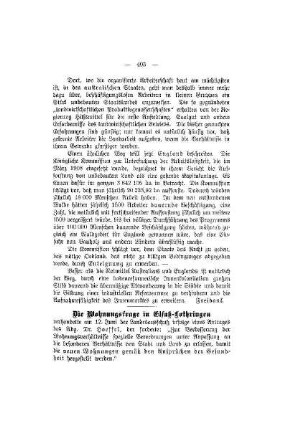 Die Wohnungsfrage in Elsaß-Lothringen