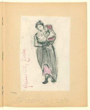 Gehende Frau mit Kleinkind