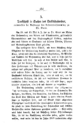 Denkschrift in Sachen des Volksschulwesens, entworfen im Auftrage der Lehrerversammlung zu St. Goar