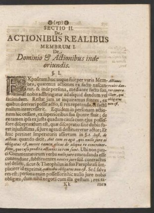 Sectio II. De Actionibus Realibus
