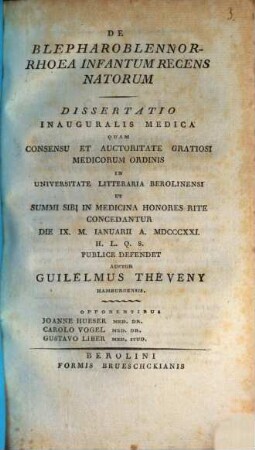 De blepharoblennorhoea infantum recens natorum : diss. inaug. med.