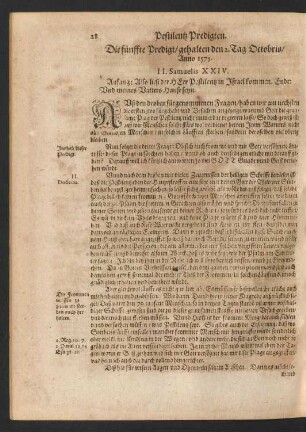 Die fünffte Predigt/ gehalten den 2. Tag Octobris/ Anno 1575.