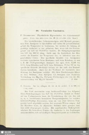 40. Vermischte Constanten