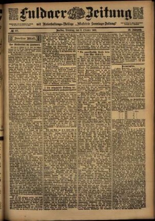 Zweite Ausgabe vom Dienstag, den 08. Oktober 1901.