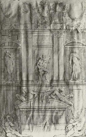 Wandgrabentwurf nach Michelangelos Mediceer-Gräber in Florenz