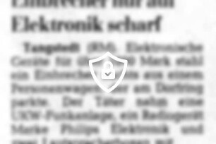 Einbrecher nur auf Elektronik scharf