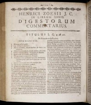 In Librum XXXVII. Digestorum Commentarius. - In Librum XXXVIII. Digestorum Commentarius.