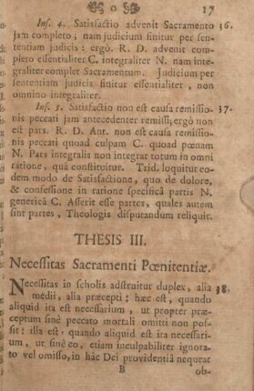 Thesis III. Necessitas Sacramenti Poenitentiae.