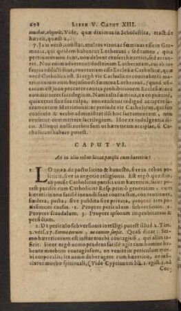 Caput VI. [XIV.] An in aliis rebus liceat pacisci cum haereticis?