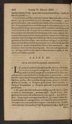 Caput VI. [XIV.] An in aliis rebus liceat pacisci cum haereticis?