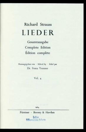 Vol. 4: Lieder für eine Singstimme und Orchester
