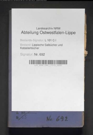 Belege zum Hypothekenbuch (Salbuch) der Stadt Blomberg Nr. 1301-1400