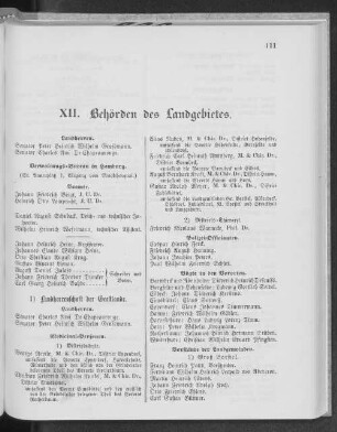 XII. Behörden des Landgebietes.