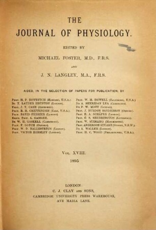 The journal of physiology. 18. 1895