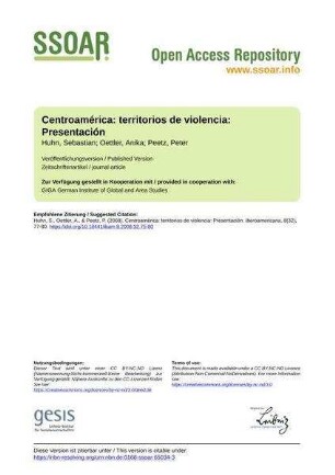 Centroamérica: territorios de violencia: Presentación