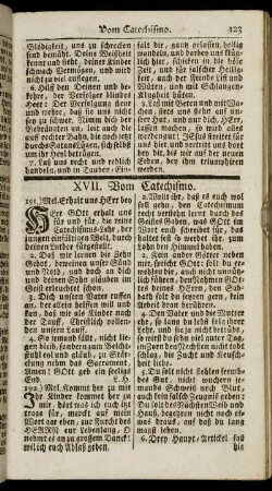 XVII. Vom Catechismo