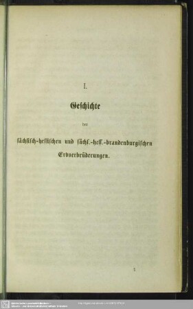 I. Geschichte der sächsisch-hessischen und sächs.-hess.-brandenburgischen Erbverbrüderung
