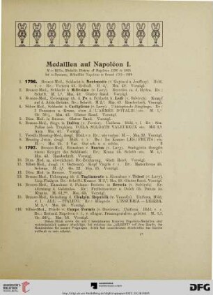 Medaillen auf Napoléon I. (Nr. 1-559)