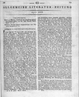 Linde, J. T. B. v.: Lehrbuch des deutschen gemeinen Civilprocesses. Bonn: Marcus 1825 (Beschluss der im vorigen Stück abgebrochenen Recension.)