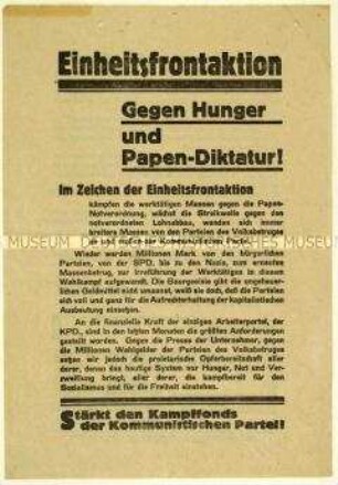 Aufruf der KPD zur Reichstagswahl