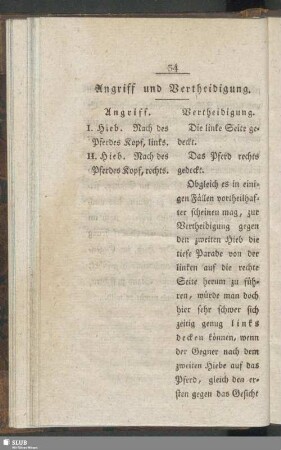Angriff und Vertheidigung