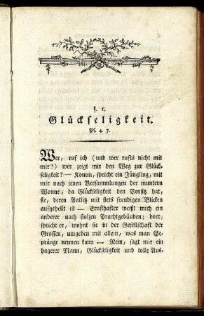 §. 1. Glückseligkeit.
