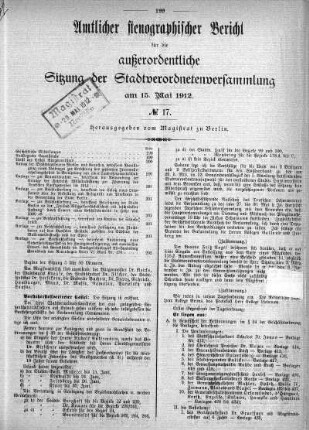 No. 17, 15. Mai 1912
