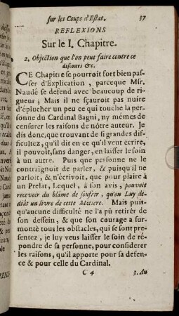 Reflexions Sur le I. Chapitre.