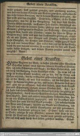 Gebet eines Kranken