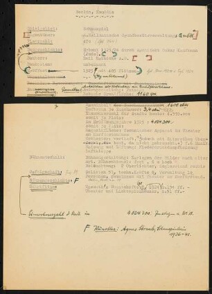 Komödie am Kurfürstendamm, Berlin: Schriftstück zum Fragebogen für das Handbuch »Das Deutsche Theater«, zwei Teile
