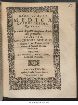 Exercitatio Medica Quadragesima-Quarta