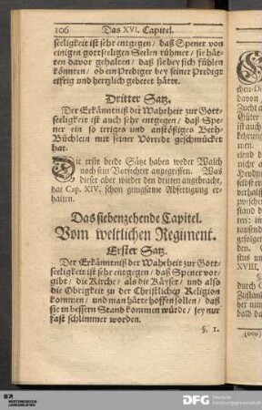 Das siebenzehende Capitel. Vom weltlichen Regiment.