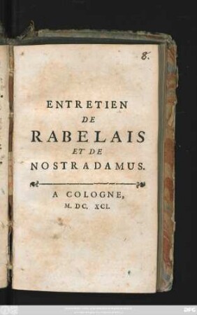 Entretien De Rabelais Et De Nostradamus